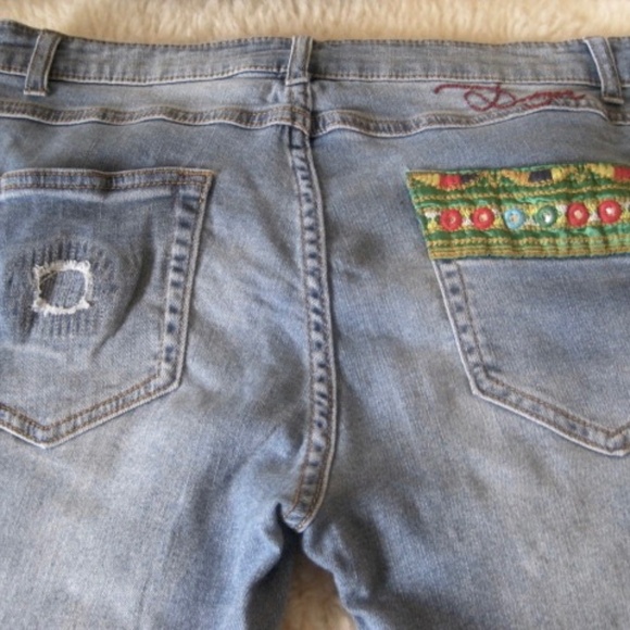 Desigual Ethnic Ankle Denim Jeans - Picture 10 of 13